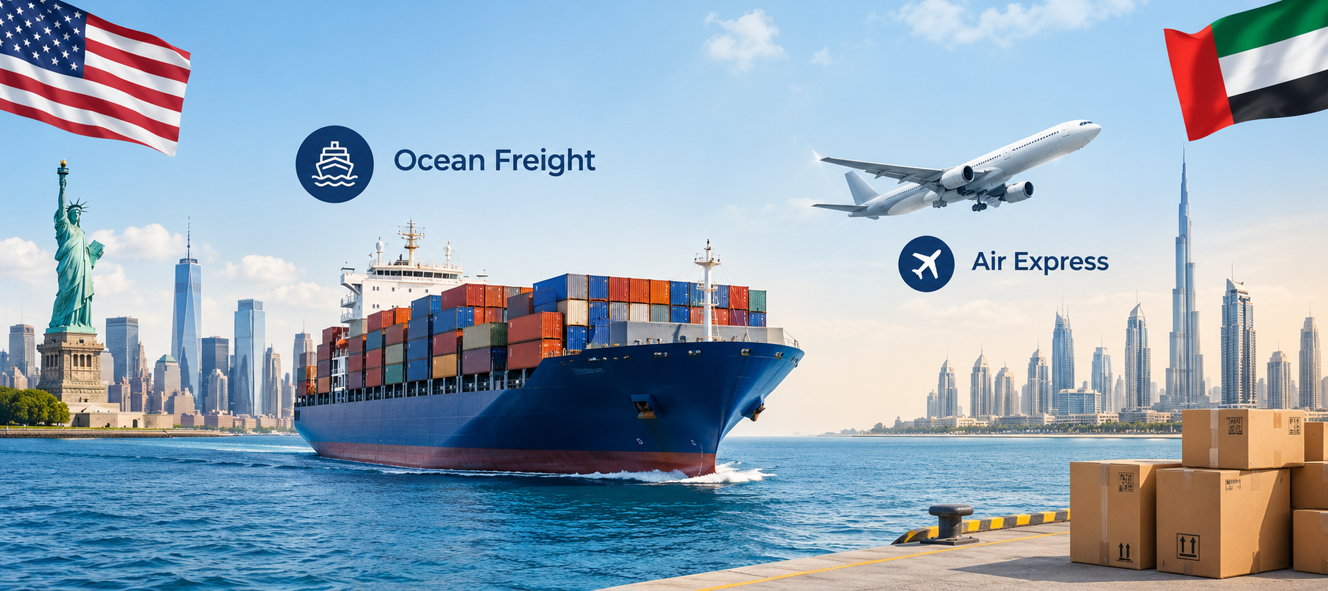 An image showing which is cheaper air or ocean